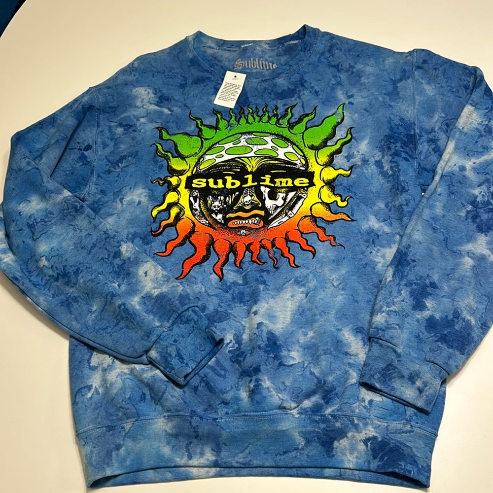 Sublime Sweatshirt Adult Small Blue Tie-Dye Band Tee Memorabilia Mens Unisex